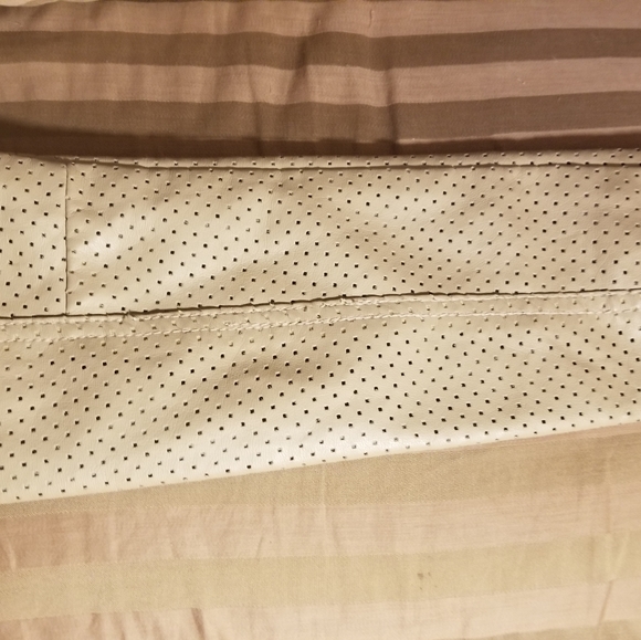 Women's Tan Color Faux Leather Jacket - Picture 11 of 13